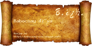 Babocsay Éva névjegykártya