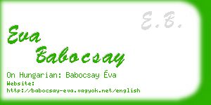 eva babocsay business card